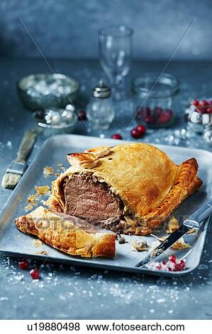 Beef wellington in roasting tin, seasonal christmas food View Large Photo Image Stock Photo - Beef wellington in roasting tin, seasonal christmas food. Fotosearch