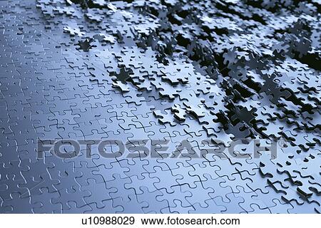 Stock Photo - Blank jigsaw puzzle, illustration. Fotosearch