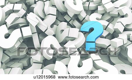 Stock Photo - Blue question mark standing out, illustration. Fotosearch