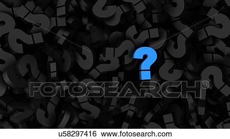 Stock Photograph - Blue question mark standing out, illustration. Fotosearch