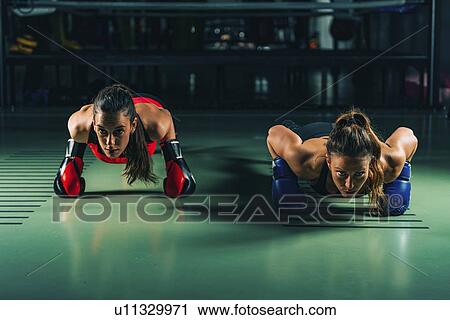 Stock Image - Boxercise class. Fotosearch