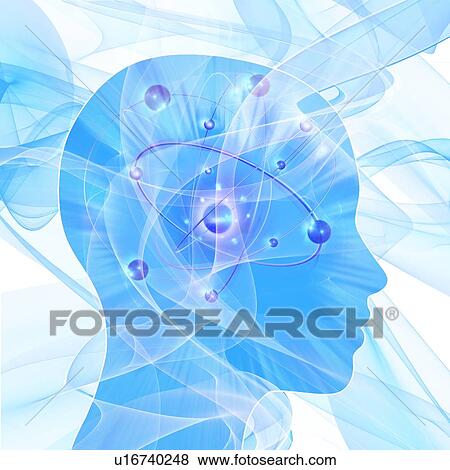 Stock Photo - Brain atoms, illustration. Fotosearch