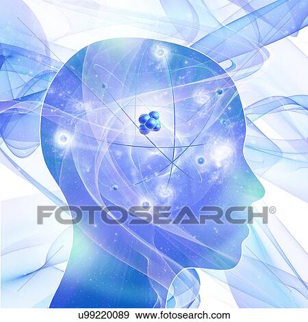 Stock Photo - Brain atoms, illustration. Fotosearch
