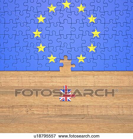 Brexit jigsaw puzzle, illustration View Large Photo Image Stock Photo - Brexit jigsaw puzzle, illustration. Fotosearch