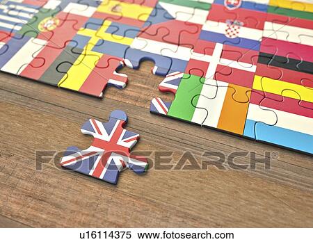 Stock Photography - Brexit jigsaw puzzle, illustration. Fotosearch
