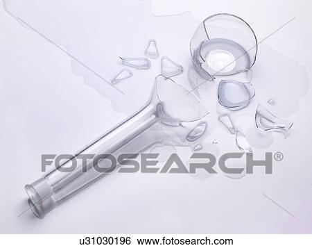 Stock Photograph - Broken laboratory glassware. Fotosearch