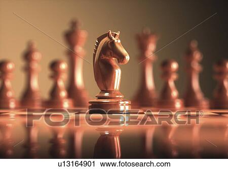 Stock Image - Chess knight, illustration. Fotosearch