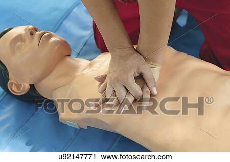 Chest compressions on CPR dummy View Large Photo Image Stock Image - Chest compressions on CPR dummy. Fotosearch