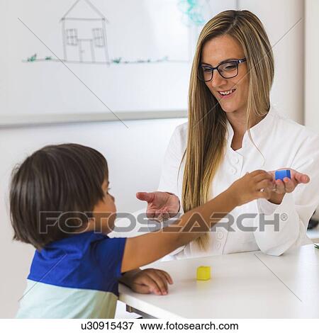 Stock Photo - Child psychology session. Fotosearch