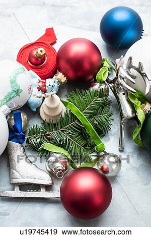 Christmas baubles and ornaments View Large Photo Image Stock Photo - Christmas baubles and ornaments. Fotosearch