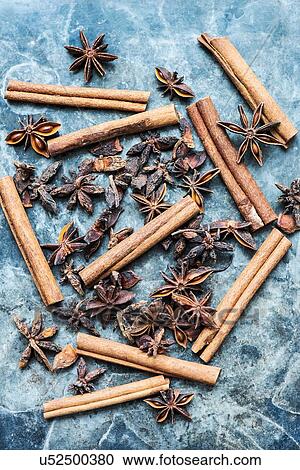 Stock Image - Cinnamon sticks and star anise. Fotosearch
