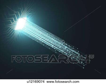 Picture - Circuit board with light, illustration. Fotosearch