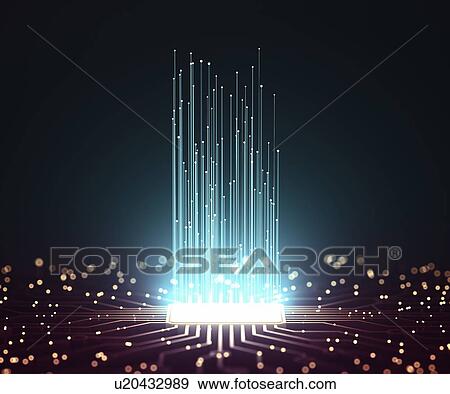 Circuit board with light, illustration View Large Photo Image Stock Photo - Circuit board with light, illustration. Fotosearch
