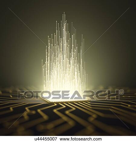 Stock Photo - Circuit board with light, illustration. Fotosearch
