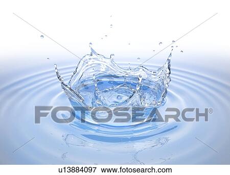 Clear water crown splash in water pool with ripples. Bird eye view. On white background. View Large Photo Image Stock Photo - Clear water crown splash in water pool with ripples. Bird eye view. On white background.. Fotosearch