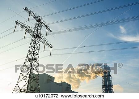 Stock Image - Coal fired power station, Eemshaven harbour area, Groningen, Netherlands. Fotosearch