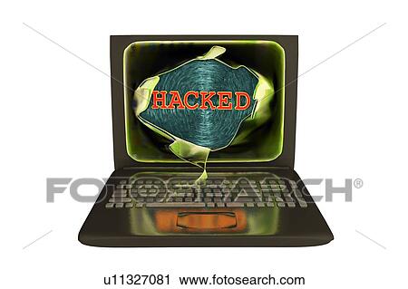 Stock Image - Computer hacking, illustration. Fotosearch