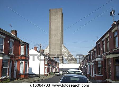 Concrete ventilation shaft serving the Kingsway road tunnel under the Mersey, seen beyond terrace houses in Birkenhead. View Large Photo Image Stock Image - Concrete ventilation shaft serving the Kingsway road tunnel under the Mersey, seen beyond terrace houses in Birkenhead.. Fotosearch