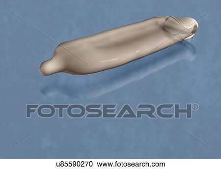 Stock Image - Condom, illustration. Fotosearch