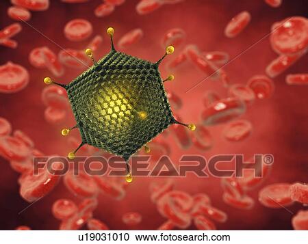 Stock Image - Contaminated blood, illustration.. Fotosearch
