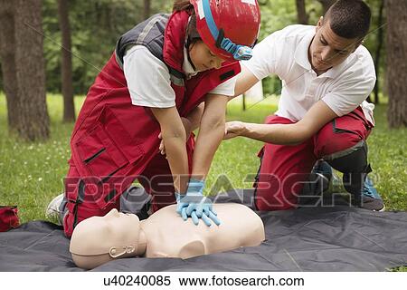CPR training on dummy View Large Photo Image Stock Photography - CPR training on dummy. Fotosearch