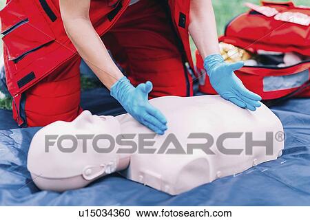 Stock Image - CPR training. Fotosearch