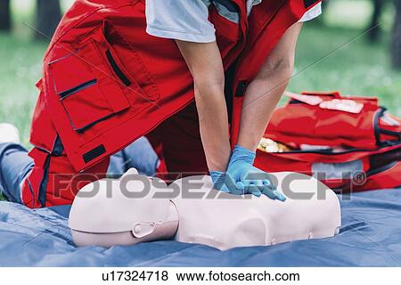 Stock Photo - CPR training. Fotosearch