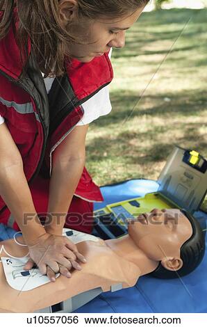 CPR training View Large Photo Image Stock Photograph - CPR training. Fotosearch