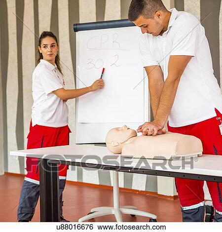 CPR training View Large Photo Image Stock Photograph - CPR training. Fotosearch