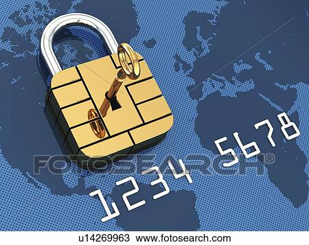Stock Image - Credit card security, conceptual illustration. Fotosearch