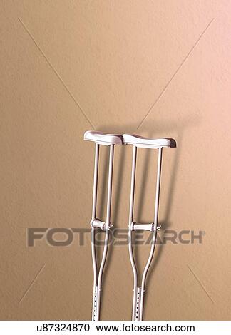 Stock Image - Crutches, illustration.. Fotosearch