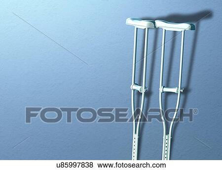 Crutches, illustration. View Large Photo Image Stock Photo - Crutches, illustration.. Fotosearch