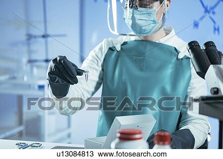 Stock Image - Cryopreservation of biological sample. Fotosearch