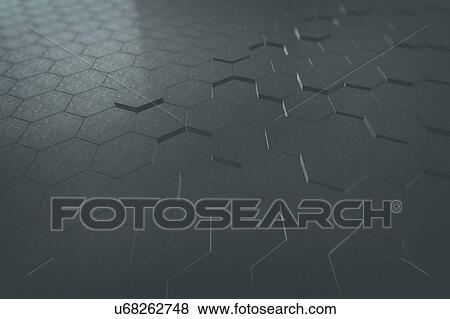 Stock Photo - Dark hexagon pattern, illustration. Fotosearch