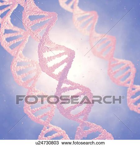 Stock Image - DNA molecules, illustration.. Fotosearch
