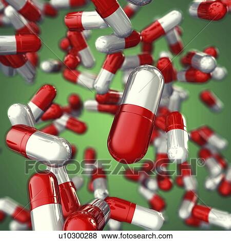 Stock Photo - Drug capsules, illustration. Fotosearch