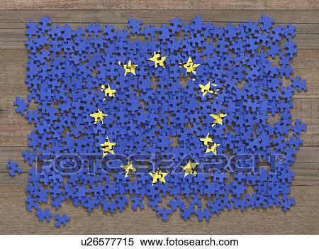 EU flag puzzle, illustration View Large Photo Image Stock Photography - EU flag puzzle, illustration. Fotosearch