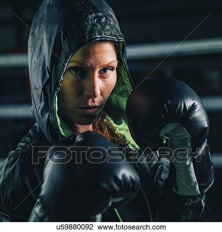 Stock Image - Female boxer. Fotosearch