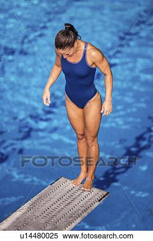 Stock Photography - Female diver on springboard. Fotosearch