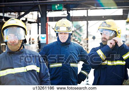 Firemen in firewear ready for training, Darlington, UK View Large Photo Image Stock Photograph - Firemen in firewear ready for training, Darlington, UK. Fotosearch