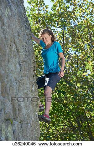 Stock Photograph - Free climber, Chamonix, Rhone-Alps, France. Fotosearch