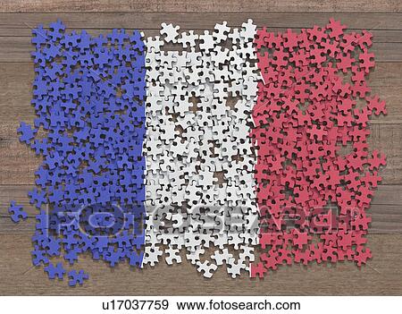 French flag jigsaw puzzle, illustration View Large Photo Image Stock Photo - French flag jigsaw puzzle, illustration. Fotosearch