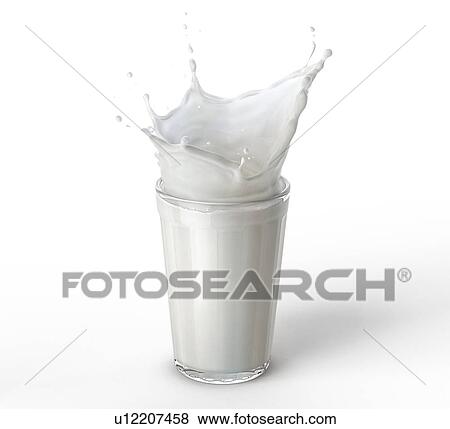 Glass full of fresh milk with splash. Isolated on white background. Bird eye view. View Large Photo Image Stock Photo - Glass full of fresh milk with splash. Isolated on white background. Bird eye view.. Fotosearch