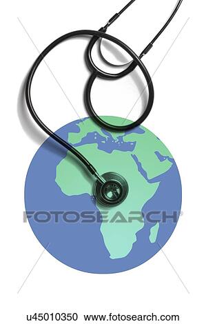 Globe showing africa and stethoscope, conceptual image View Large Photo Image Stock Image - Globe showing africa and stethoscope, conceptual image. Fotosearch