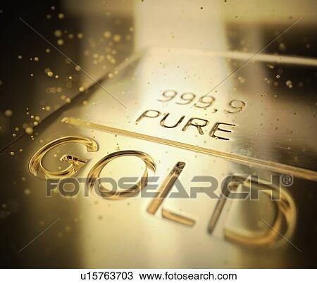 Stock Image - Gold bar, illustration. Fotosearch