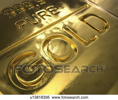 Stock Photograph - Gold bar, illustration. Fotosearch