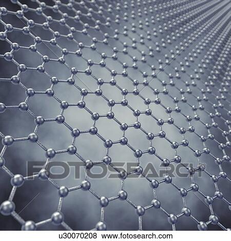 Stock Photo - Graphene sheet structure, illustration.. Fotosearch