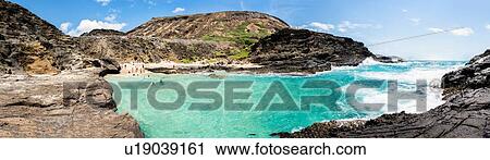 Stock Image - Halona Beach, Oahu, Hawaii. Fotosearch