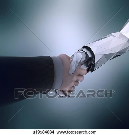 Human and AI cooperation, illustration. View Large Photo Image Picture - Human and AI cooperation, illustration.. Fotosearch