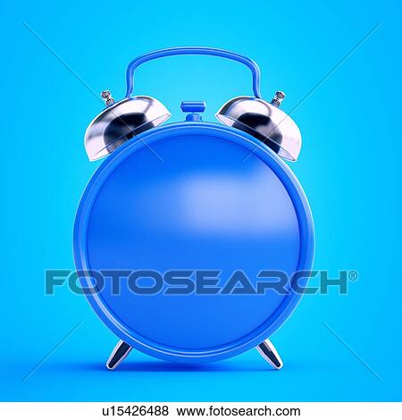 Illustration of a blue alarm clock View Large Photo Image Stock Photo - Illustration of a blue alarm clock. Fotosearch